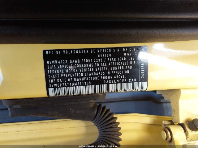 2013 VOLKSWAGEN BEETLE 3VW5P7AT4DM831309 Photo 8