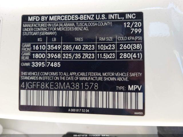2021 MERCEDES-BENZ AMG GLS 63 4JGFF8KE3MA381578 Photo 8
