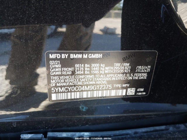 2021 BMW X6 M 5YMCY0C04M9G12375 Photo 8