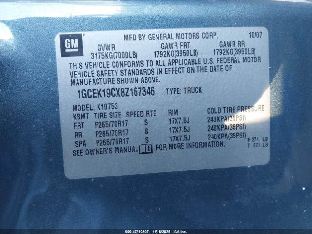 2008 CHEVROLET SILVERADO 1500 1GCEK19CX8Z167346 Photo 8