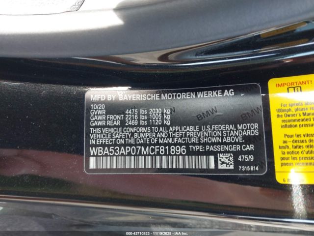 2021 BMW 430I WBA53AP07MCF81896 Photo 8