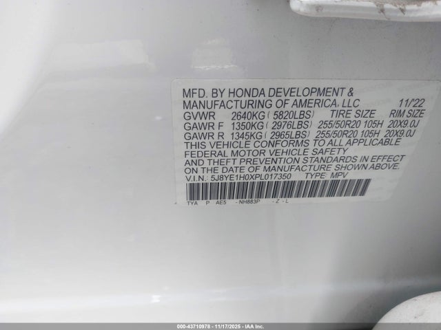 2023 ACURA MDX 5J8YE1H0XPL017350 Photo 8