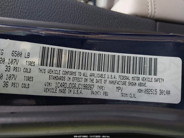 1C4RDJDG6JC198267 Dodge Durango Gt Awd