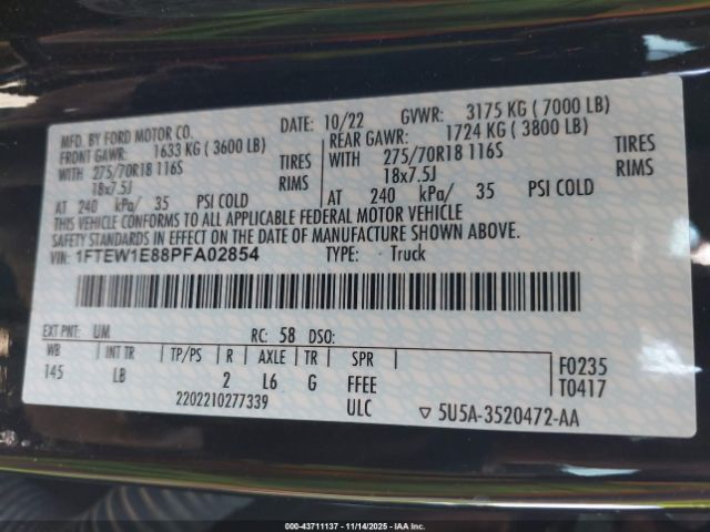 2023 FORD F-150 1FTEW1E88PFA02854 Photo 8