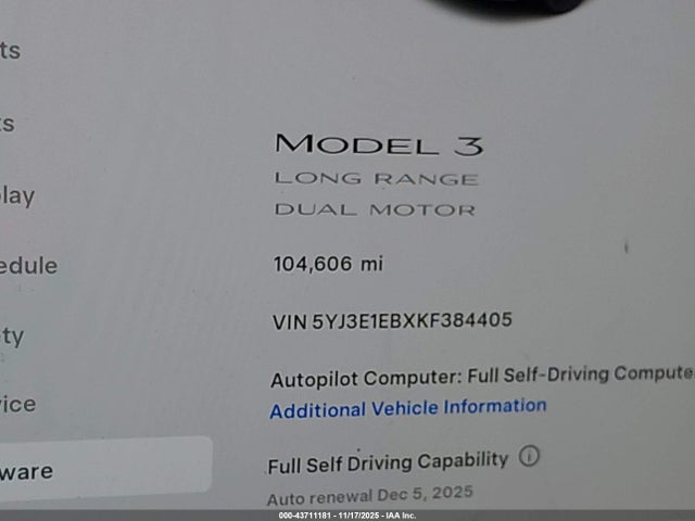 Tesla Model 3 Long Range/performance 2019 5YJ3E1EBXKF384405 Image 16