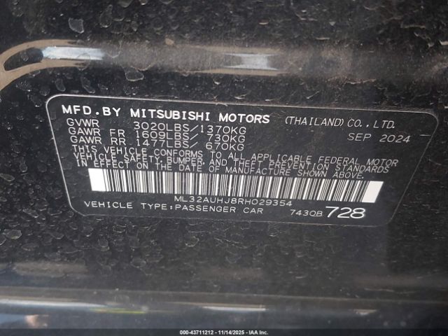 2024 MITSUBISHI MIRAGE ML32AUHJ8RH029354 Photo 8