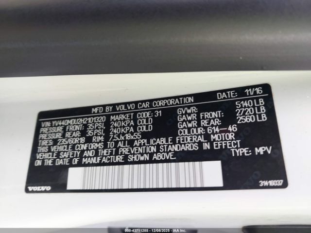 2017 VOLVO XC60 YV440MDU2H2101320 Photo 8