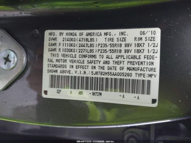 2010 ACURA RDX 5J8TB2H55AA005260 Photo 8