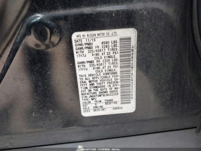 2020 NISSAN ROGUE JN8AT2MT8LW032258 Photo 8