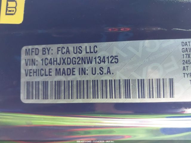 2022 JEEP WRANGLER UNLIMITED 1C4HJXDG2NW134125 Photo 8