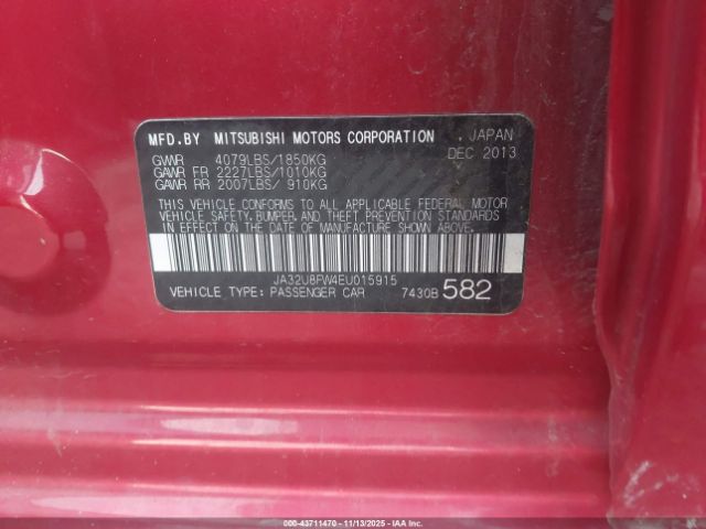 2014 MITSUBISHI LANCER JA32U8FW4EU015915 Photo 8