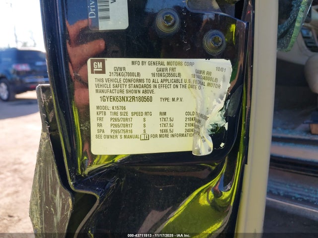 2002 CADILLAC ESCALADE 1GYEK63NX2R180560 Photo 8