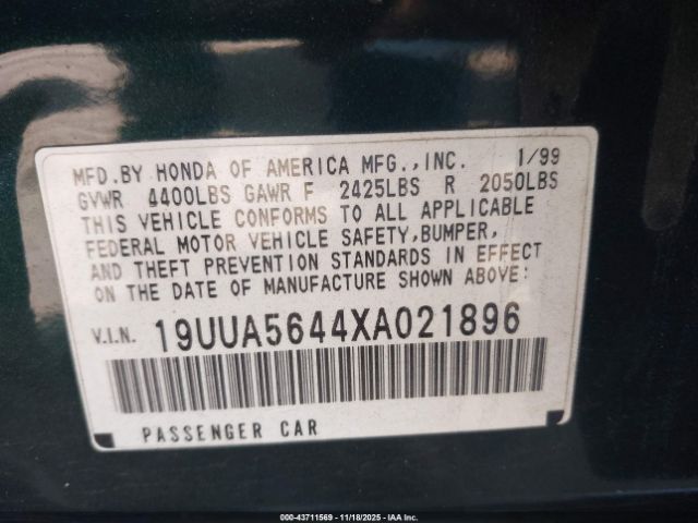 1999 ACURA TL 19UUA5644XA021896 Photo 8