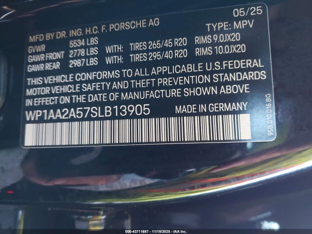 2025 PORSCHE MACAN WP1AA2A57SLB13905 Photo 8