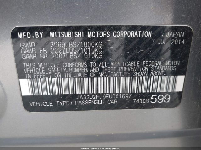 2015 MITSUBISHI LANCER JA32U2FU9FU001697 Photo 8