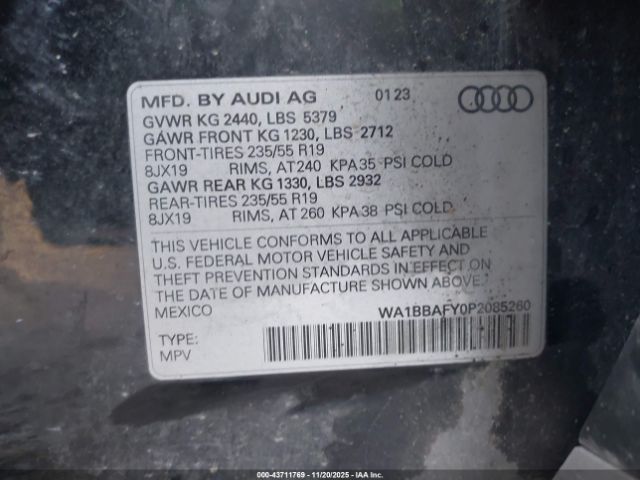 2023 AUDI Q5 WA1BBAFY0P2085260 Photo 8