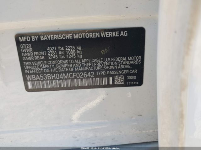 2021 BMW 530I WBA53BH04MCF02642 Photo 8