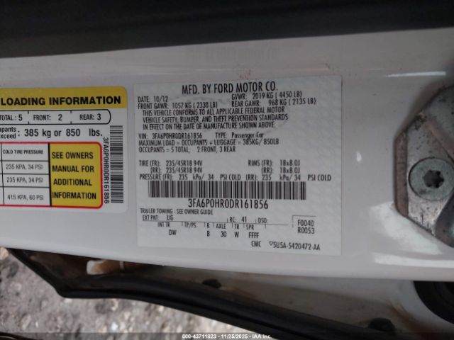 2013 FORD FUSION 3FA6P0HR0DR161856 Photo 8