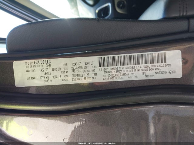 2020 DODGE DURANGO 1C4RDJAG9LC330347 Photo 8