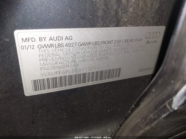 2012 AUDI A4 WAUFFAFL2CA113251 Photo 8