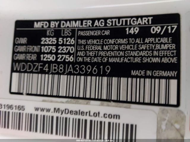 2018 MERCEDES-BENZ E 300 WDDZF4JB8JA339619 Photo 8