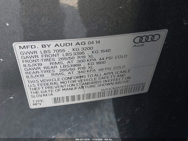 2014 AUDI Q7 WA1CMAFE6ED019589 Photo 8