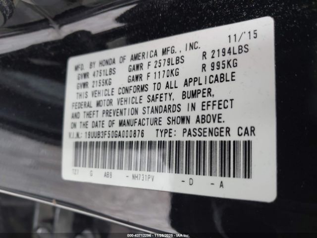 2016 ACURA TLX 19UUB3F50GA000876 Photo 8