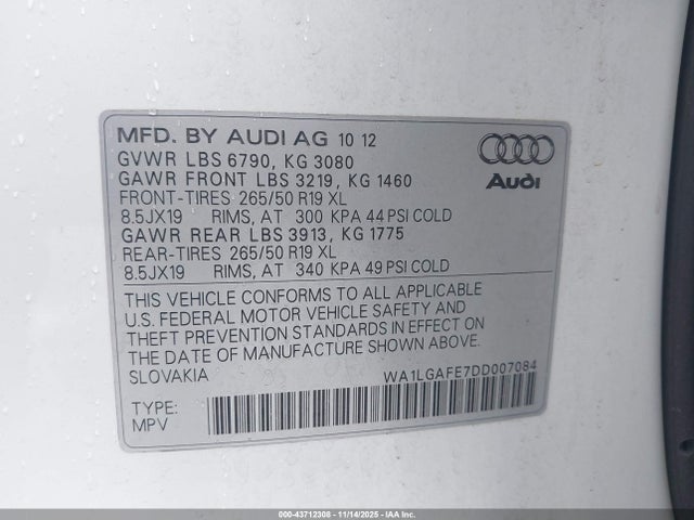 2013 AUDI Q7 WA1LGAFE7DD007084 Photo 8