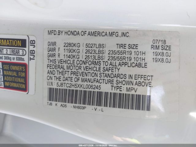 2019 ACURA RDX 5J8TC2H5XKL006245 Photo 8