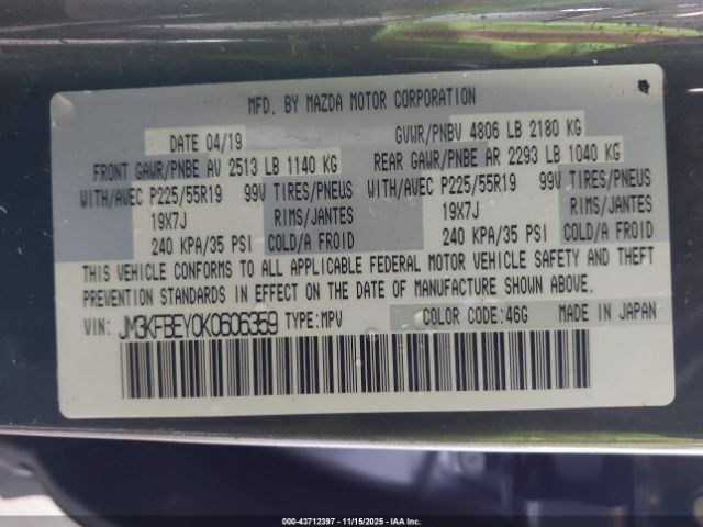 2019 MAZDA CX-5 JM3KFBEY0K0606359 Photo 8