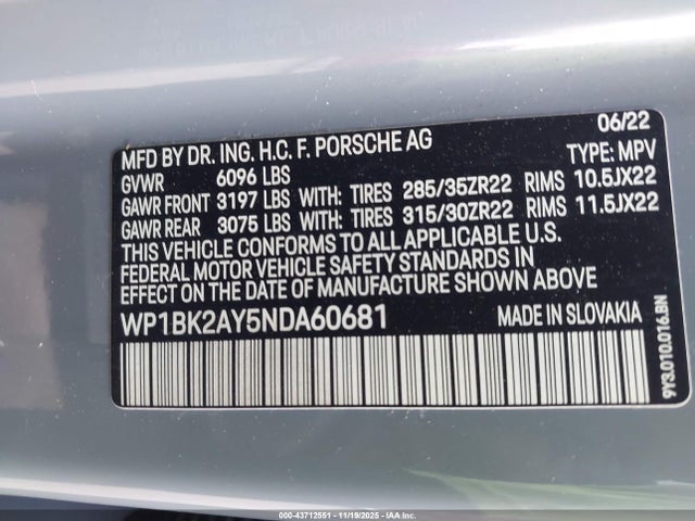 2022 PORSCHE CAYENNE COUPE WP1BK2AY5NDA60681 Photo 8