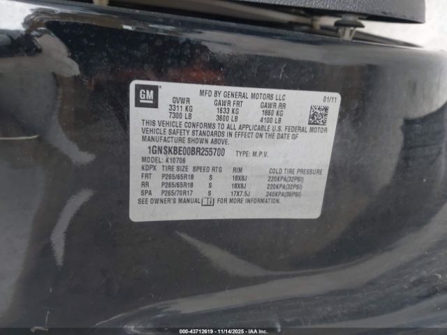 2011 CHEVROLET TAHOE 1GNSKBE00BR255700 Photo 8