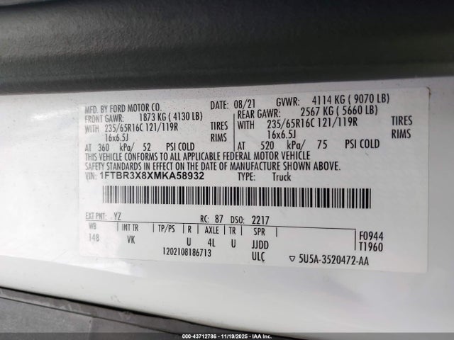 Ford Transit-250 Cargo Van 2021 1FTBR3X8XMKA58932 Image 9