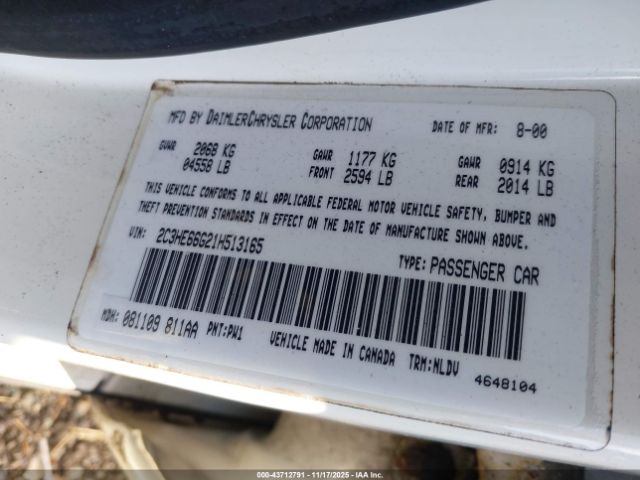 2001 CHRYSLER 300M 2C3HE66G21H513165 Photo 8