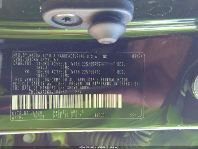 2024 TOYOTA COROLLA CROSS 7MUDAAAG6RV104752 Photo 8