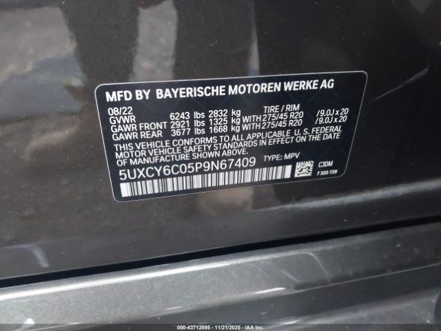 2023 BMW X6 5UXCY6C05P9N67409 Photo 8