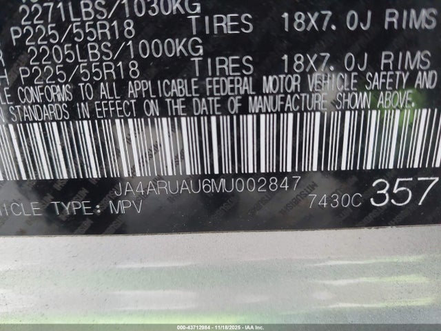 2021 MITSUBISHI OUTLANDER SPORT JA4ARUAU6MU002847 Photo 8