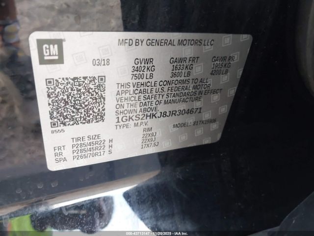 2018 GMC YUKON XL 1GKS2HKJ8JR304671 Photo 8