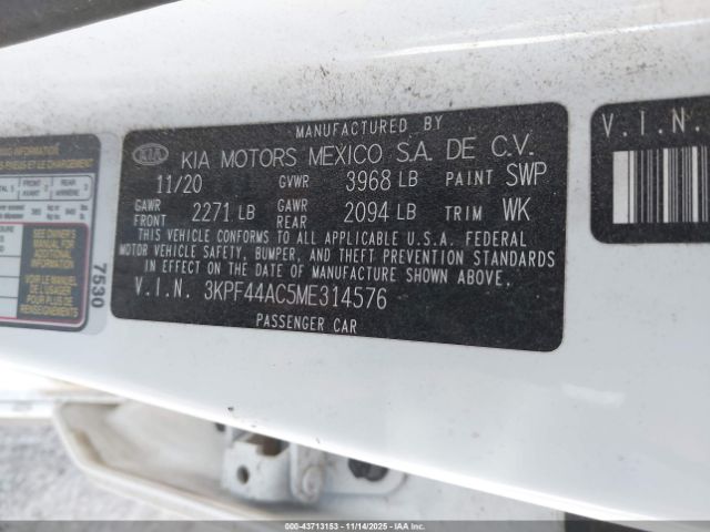 2021 KIA FORTE 3KPF44AC5ME314576 Photo 8