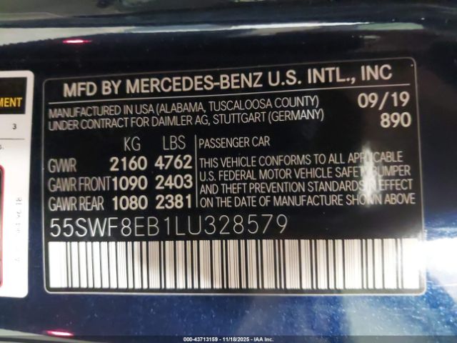 2020 MERCEDES-BENZ C 300 55SWF8EB1LU328579 Photo 8