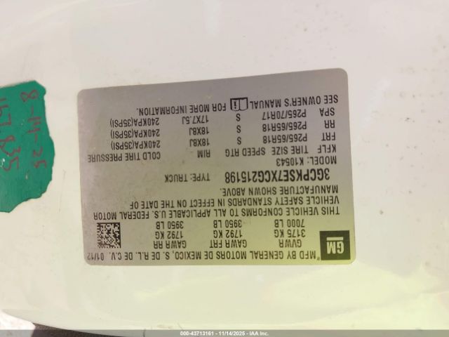 2012 CHEVROLET SILVERADO 1500 3GCPKSE7XCG215198 Photo 8