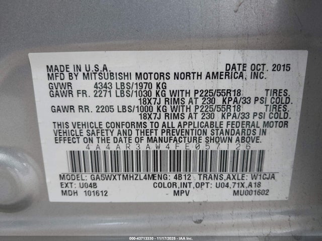 2015 MITSUBISHI OUTLANDER SPORT 4A4AR3AW4FE057126 Photo 8