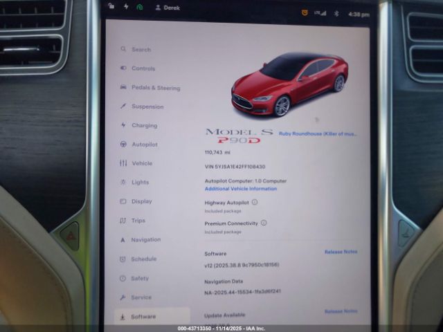 2015 TESLA MODEL S 5YJSA1E42FF108430 Photo 6