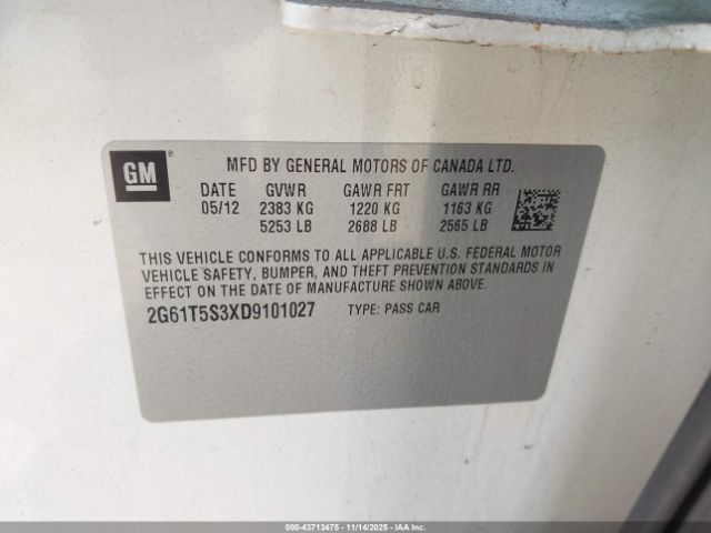 2013 CADILLAC XTS 2G61T5S3XD9101027 Photo 8