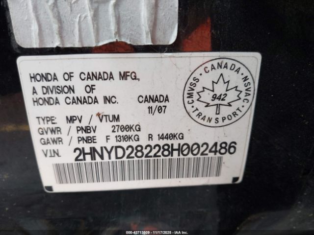 2008 ACURA MDX 2HNYD28228H002486 Photo 8