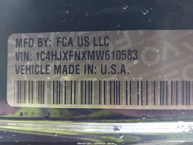 2021 JEEP WRANGLER UNLIMITED 1C4HJXFNXMW610583 Photo 8