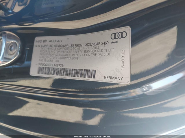 2014 AUDI S5 WAUCGAFR3EA067761 Photo 8