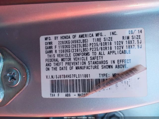 2015 ACURA RDX 5J8TB4H57FL011861 Photo 8