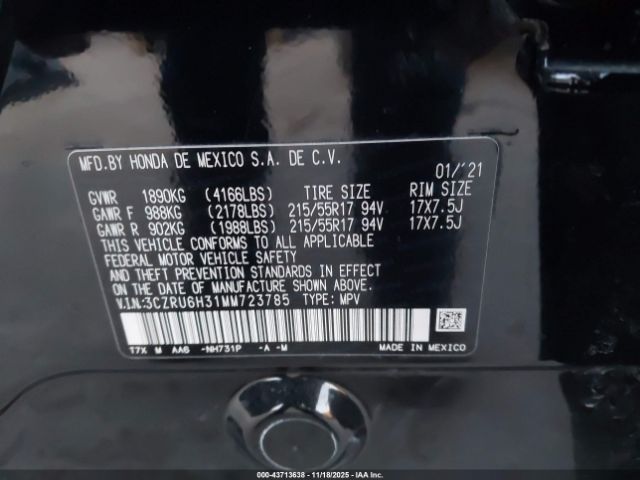 2021 HONDA HR-V 3CZRU6H31MM723785 Photo 8