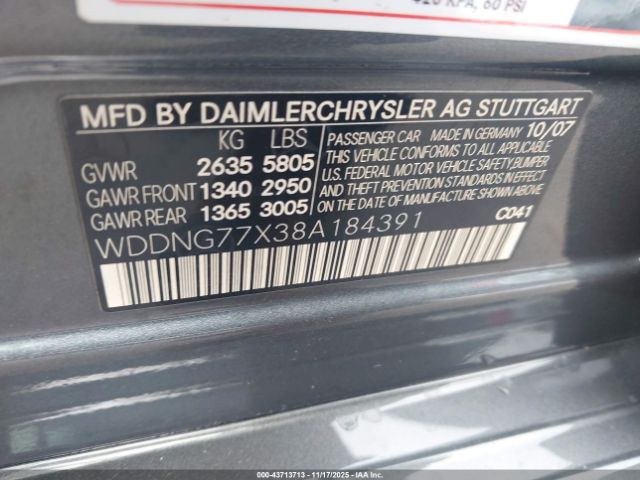 2008 MERCEDES-BENZ S 63 AMG WDDNG77X38A184391 Photo 8